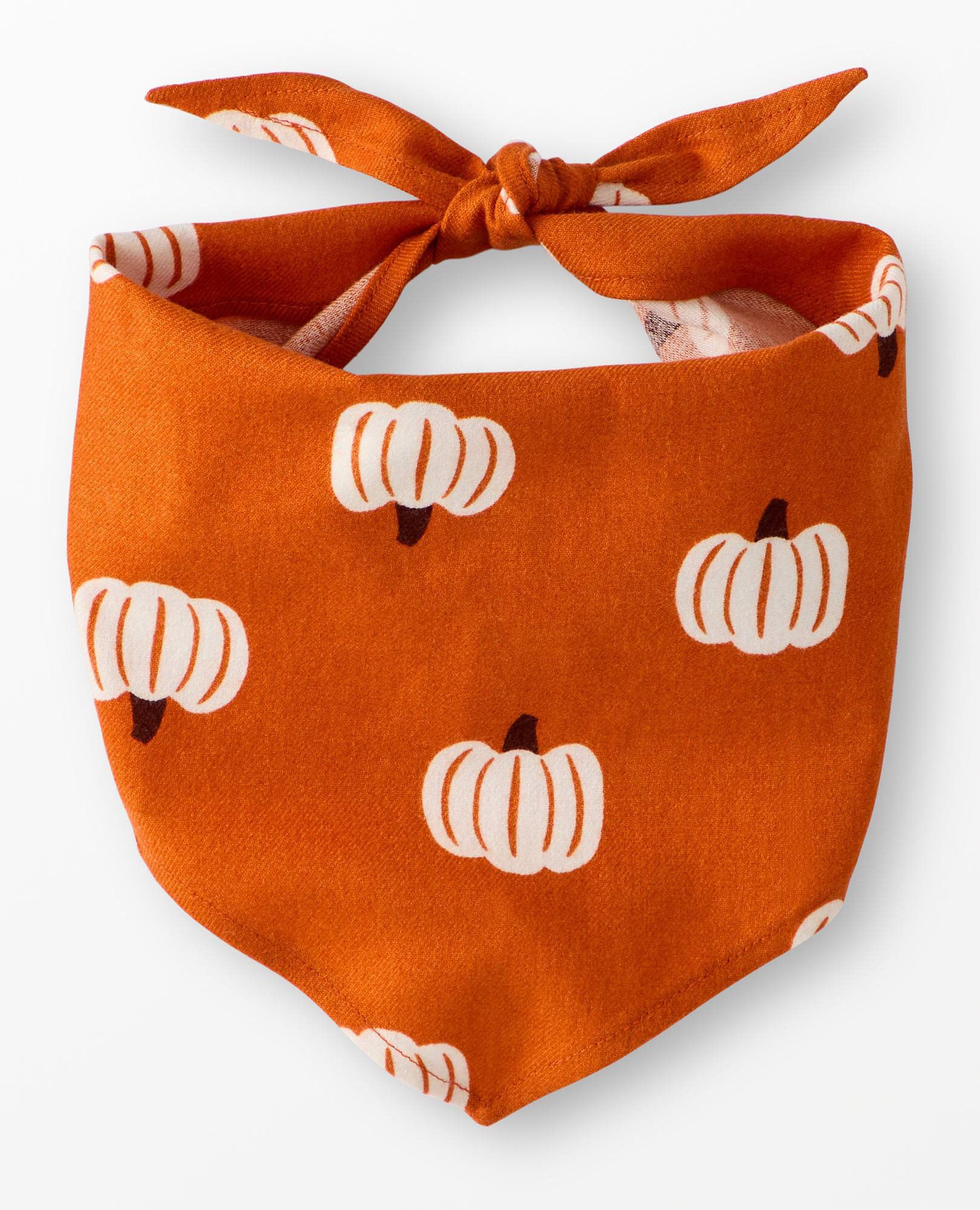 Holiday Flannel Dog Bandana in Pumpkins on Orange - main