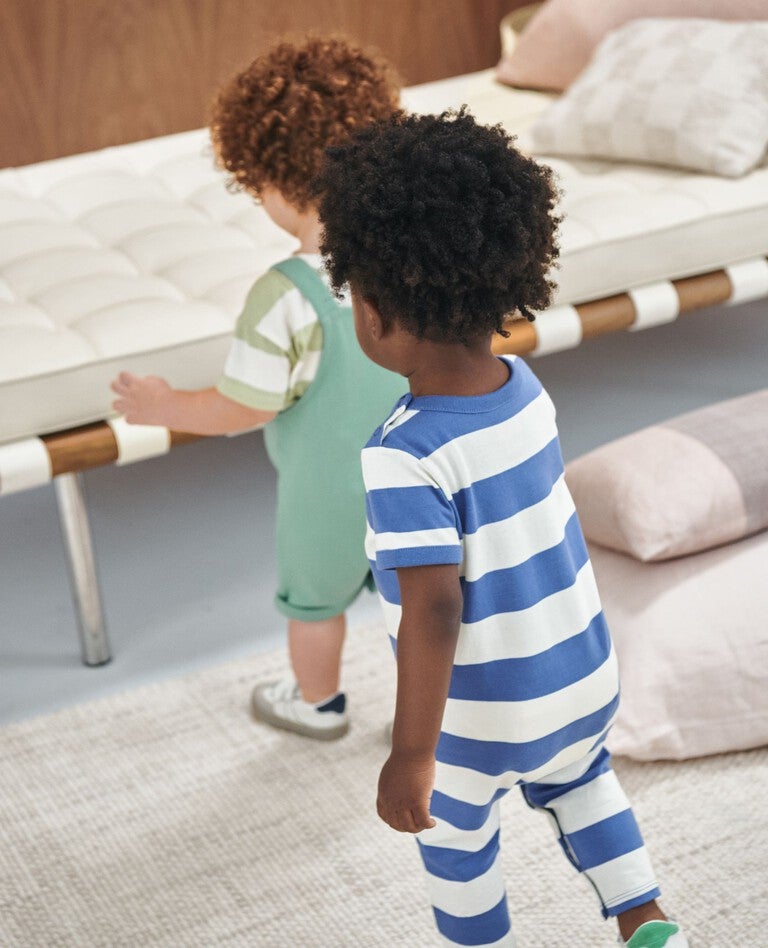 Baby Graphic Romper in Marvin the Moon - main