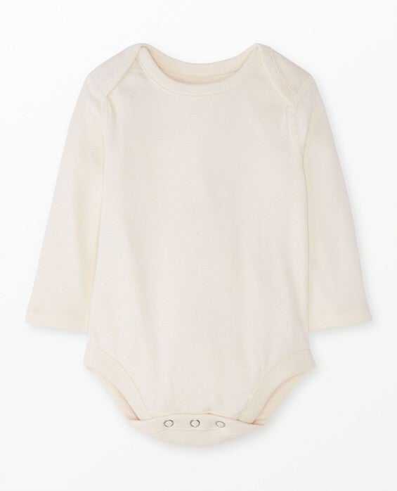Girls' Ecru Baby Long Sleeve Bodysuit in 100% Cotton - Size Toddler 2 by Hanna Andersson