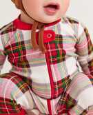 Baby Zip Sleeper In Organic Cotton in Family Holiday Plaid - main
