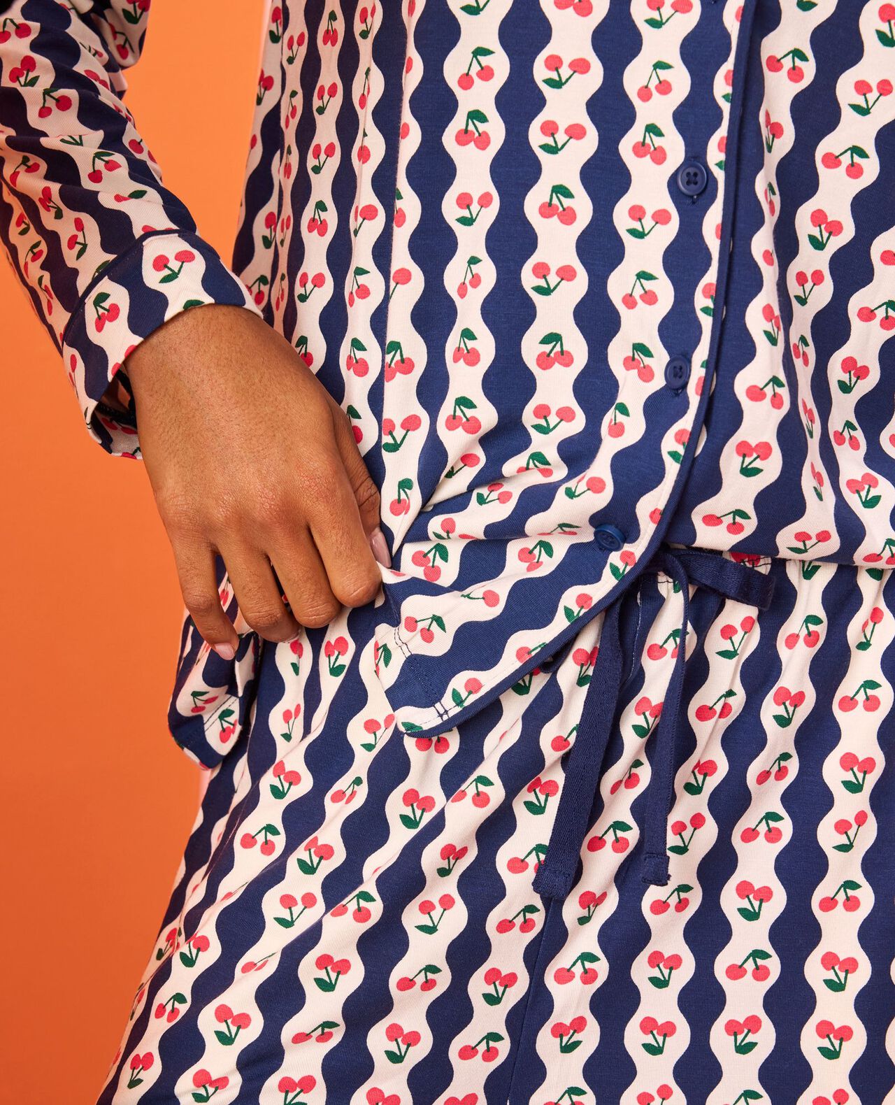 Women's Long Sleeve HannaSoft™ Pajama Set in Cherry Wallpaper - main