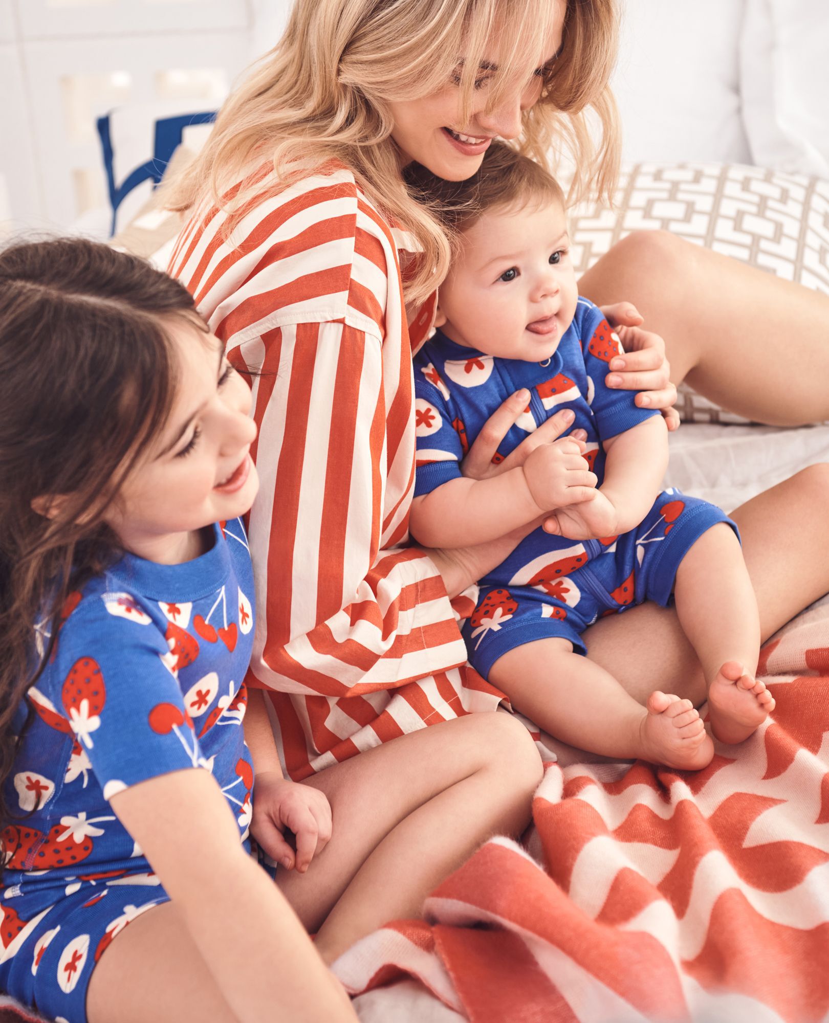 HannaJams™ Pajama Set in Fruit Party on Blue - main