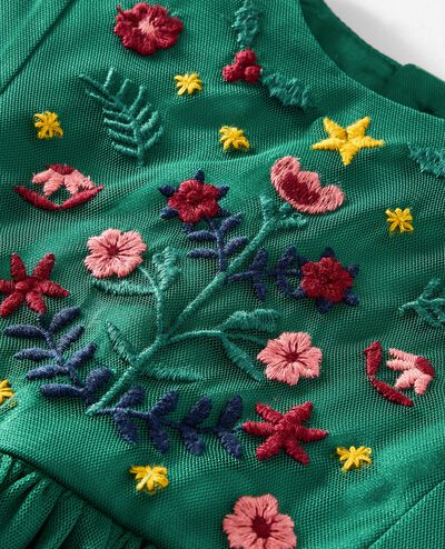 Holiday Tulle Embroidered Dress in Holiday Floral Embroidery - main