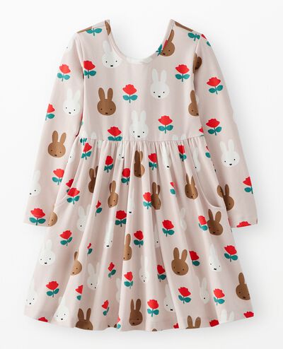 Miffy Long Sleeve Skater Dress with Pockets in Miffy Melanie Rose - main