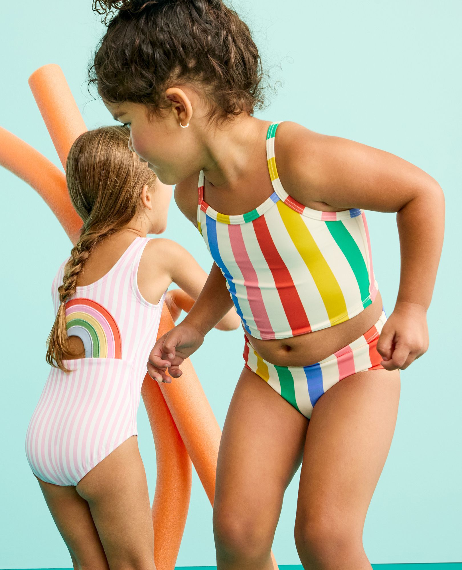 Two-Piece Swimsuit in Ecru Multi Stripe - main