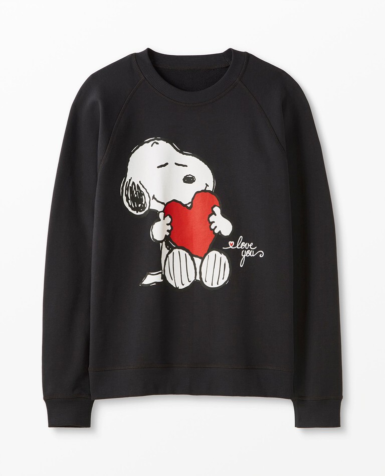 Adult Peanuts Valentines Sweatshirt in Snoopy - main