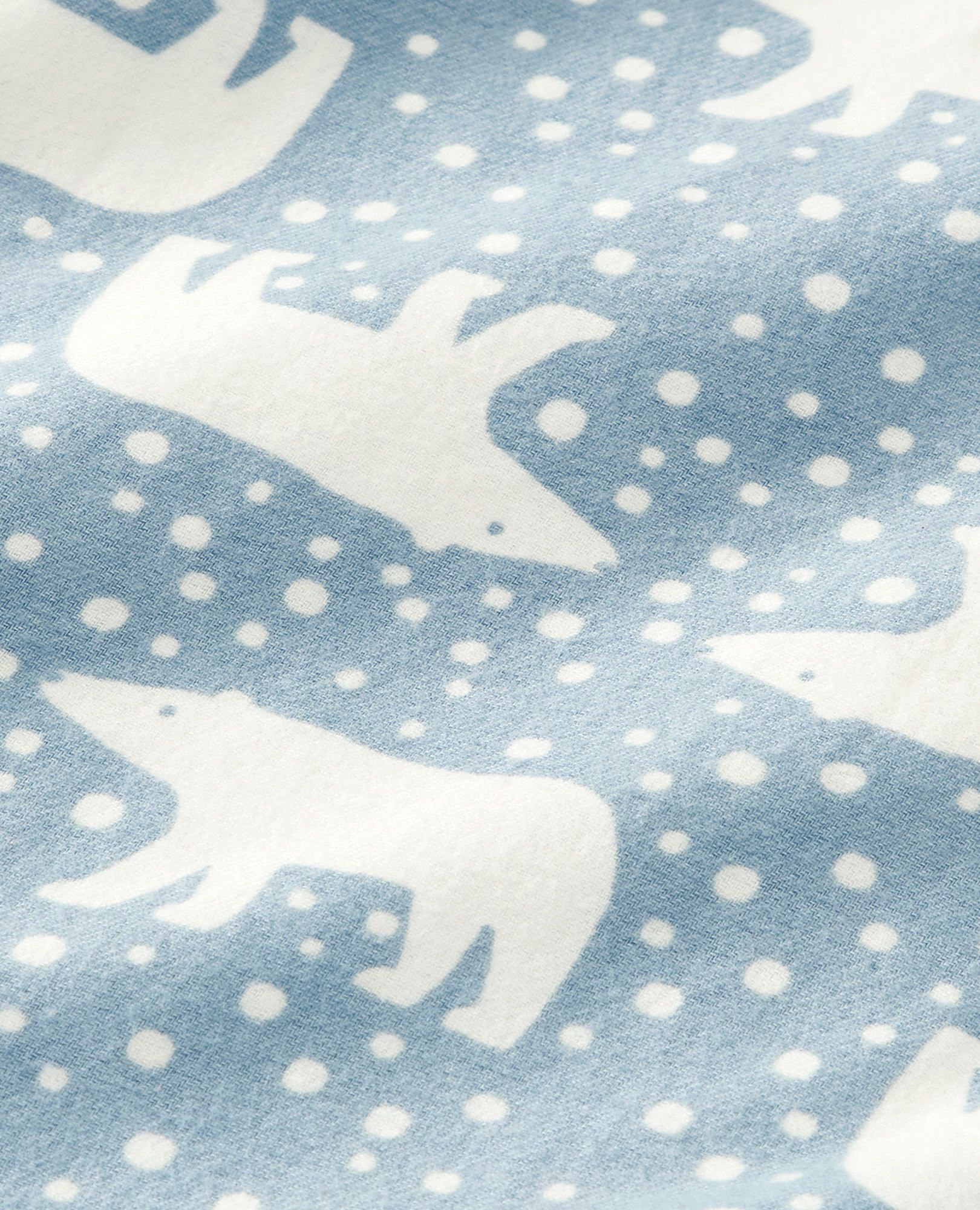 Adult Holiday Flannel Pajama Top in Snowy Polar Bear on North Air - main