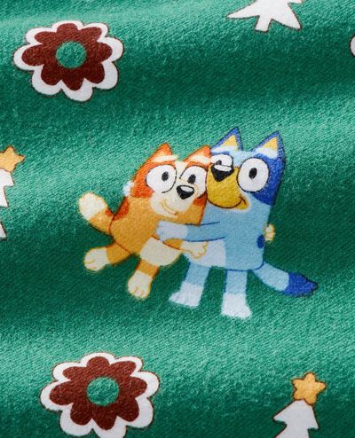 Adult Bluey Holiday Flannel Pajama Pants in Bluey Hugs and Cookies on Green - main