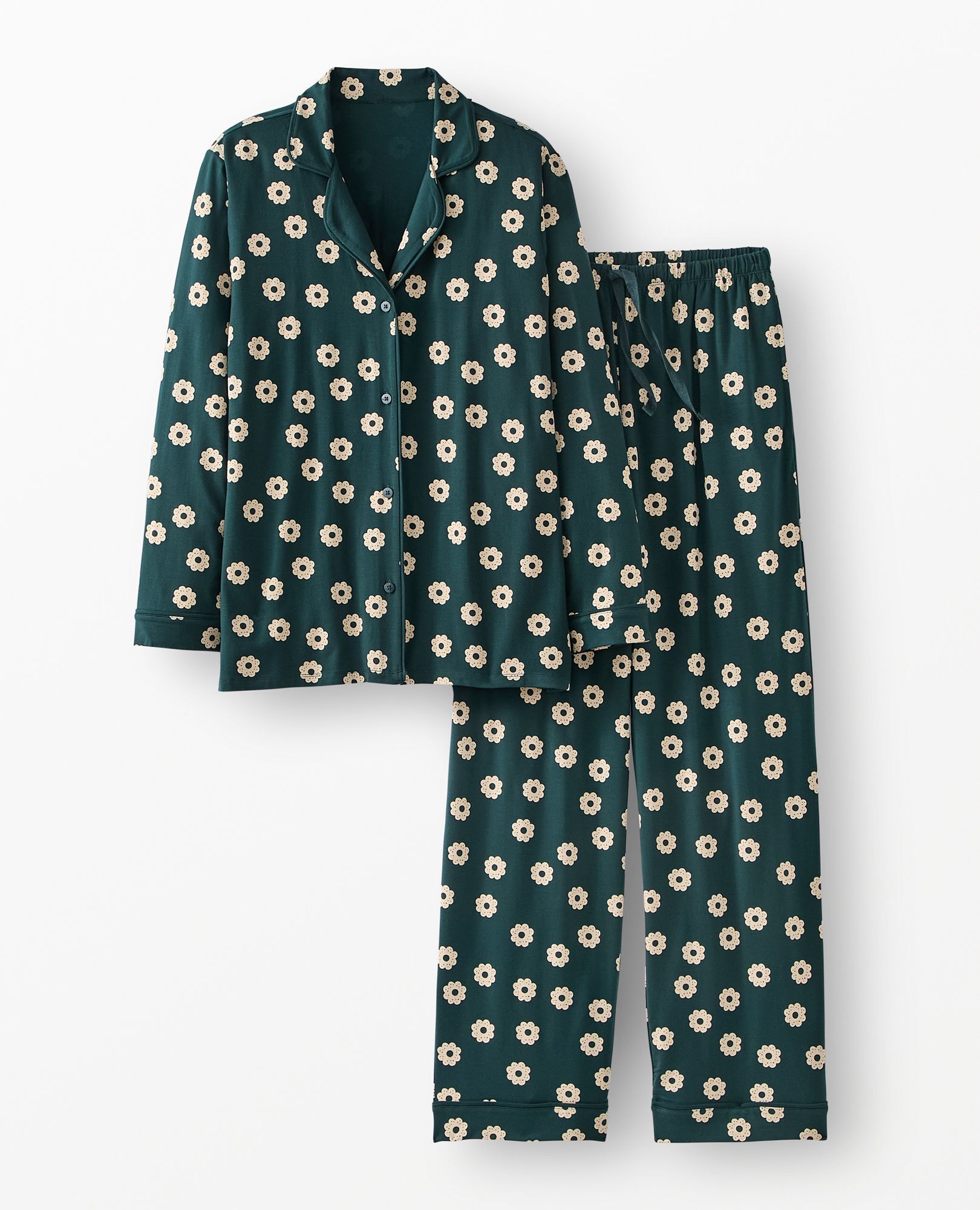 Women's Long Sleeve HannaSoft™ Pajama Set in Sugar Cookies on Ponderosa Green - main