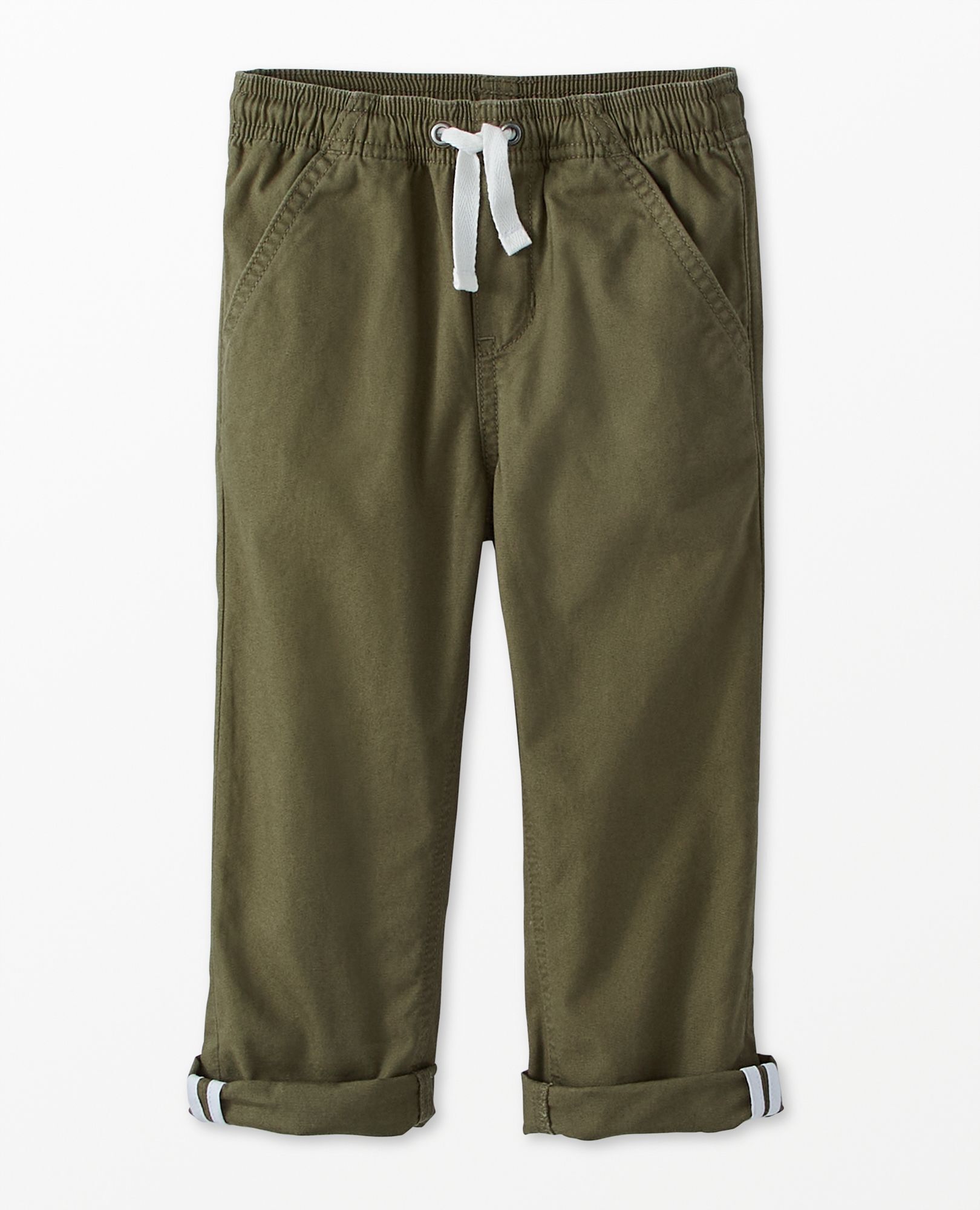 Canvas Pull-On Pants in Green Olive - main