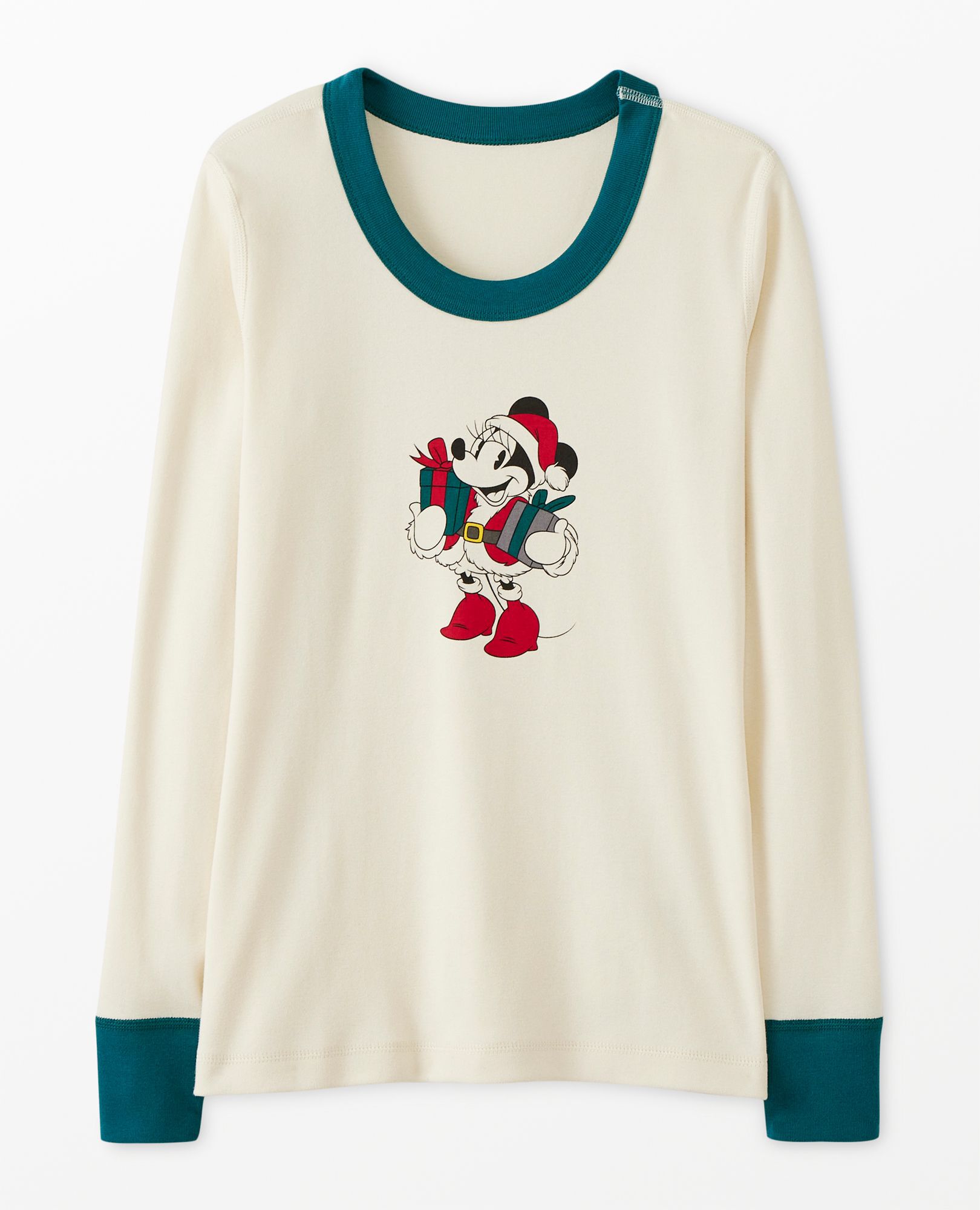 Women s Disney Minnie Mouse Holiday Long John Pajama Top