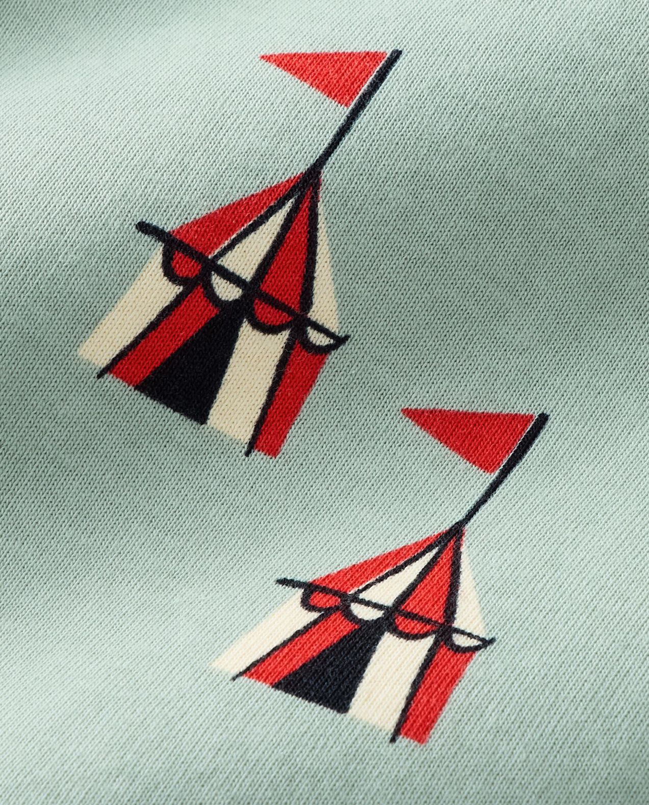 HannaJams™ Pajama Set in Tents on Seafoam - main