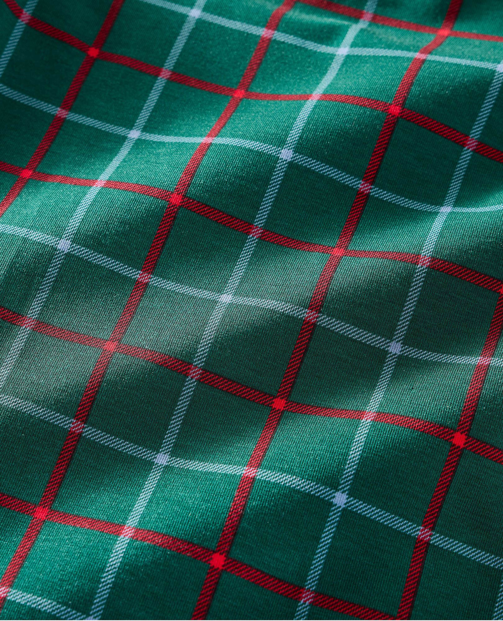 Holiday HannaSoft™ Stretch Pajama Set in Green Windowpane Plaid - main