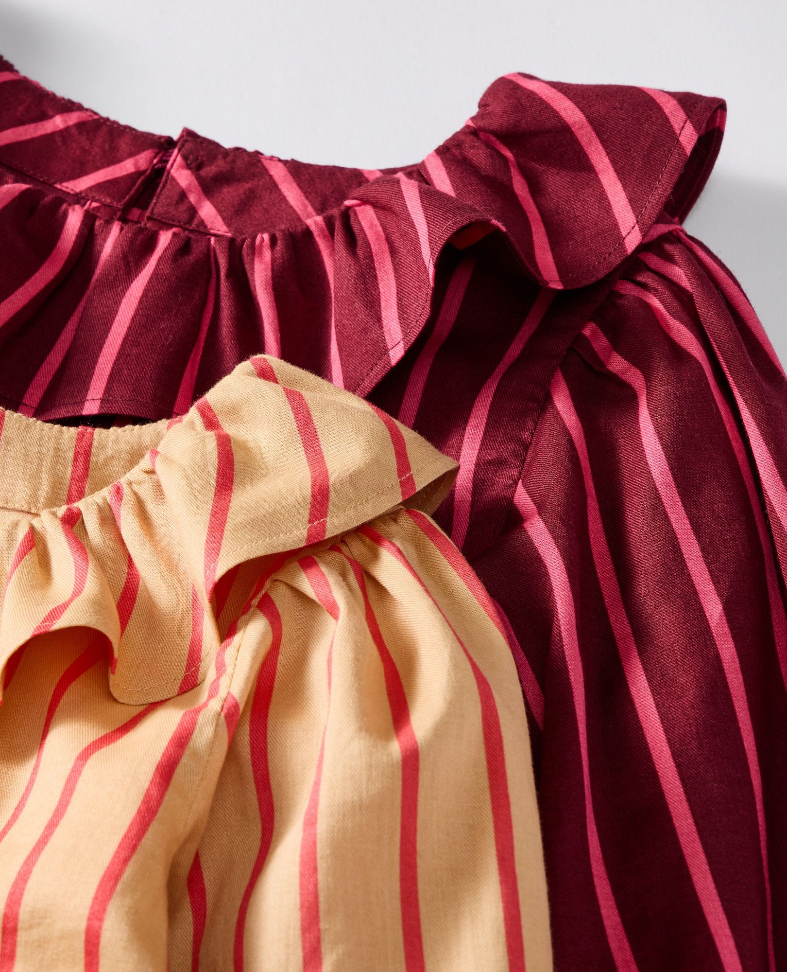 Long Sleeve Collared Twill Dress with Pockets in Beige/Coral Glow - main