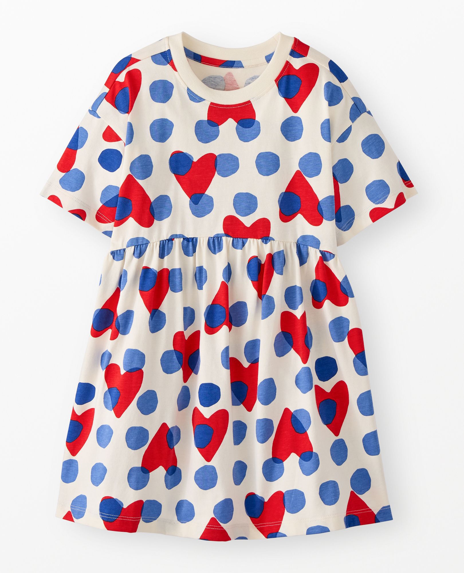 T-Shirt Dress with Pockets in Polka Dot Hearts - main