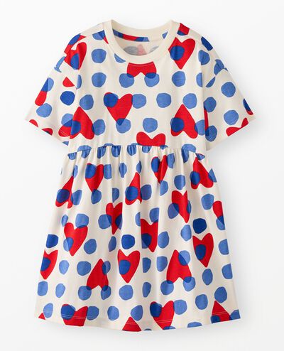 T-Shirt Dress with Pockets in Polka Dot Hearts - main