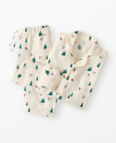 Holiday Flannel Pajama Set in Glade Skiing - main