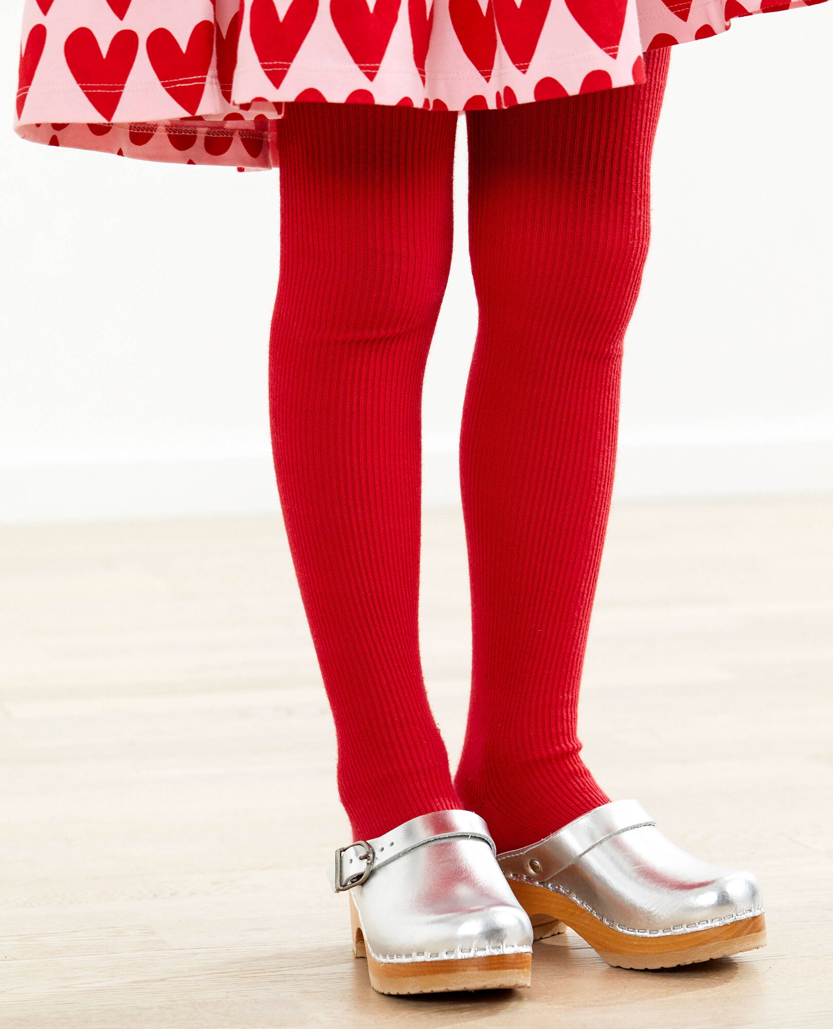 Red ribbed leggings Clearance