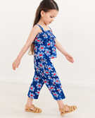 Print Wide Leg Smocked Pant In Cotton Muslin in Blue Daisy - main