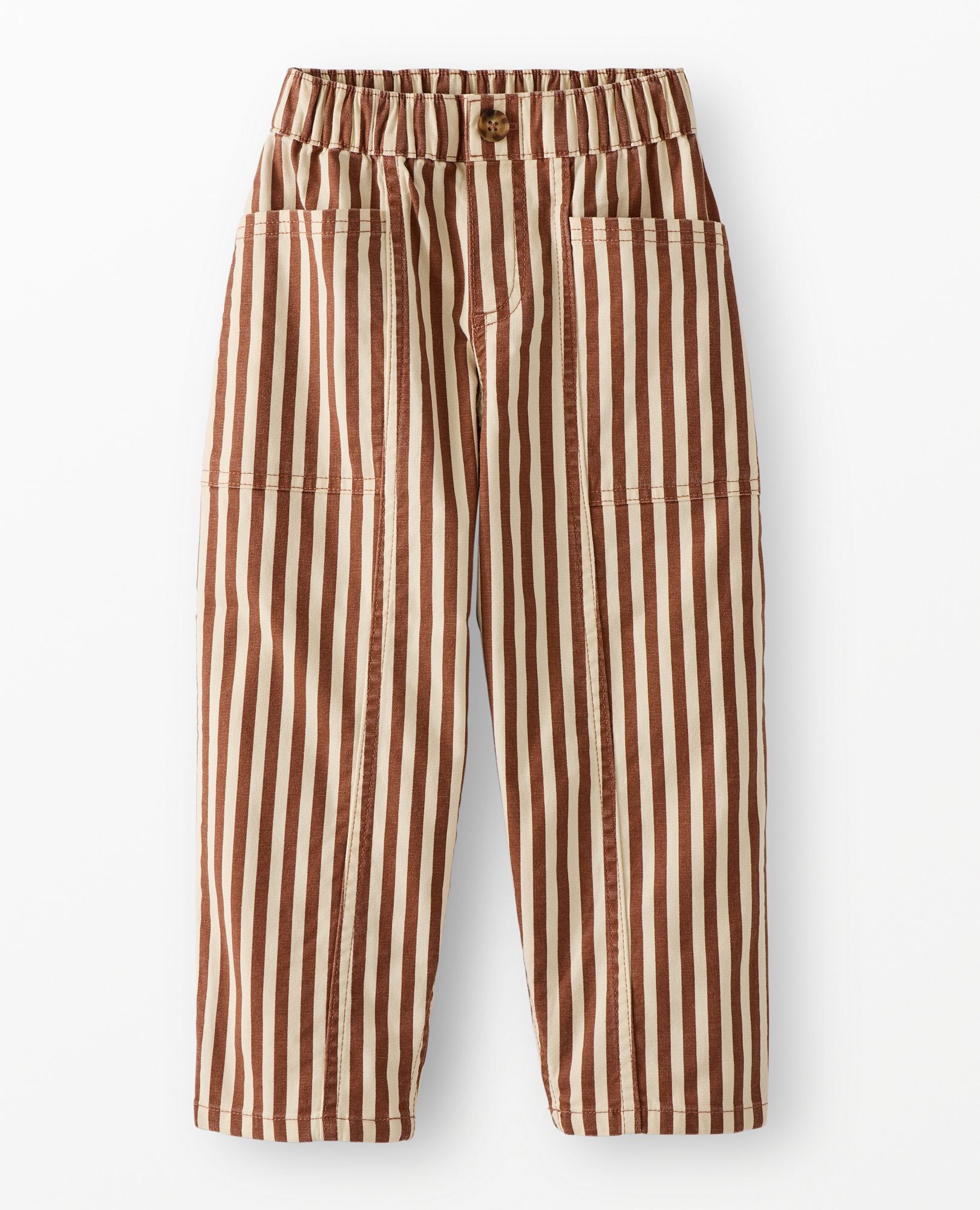Canvas Barrel Pants in Tortoise Shell/Ecru - main