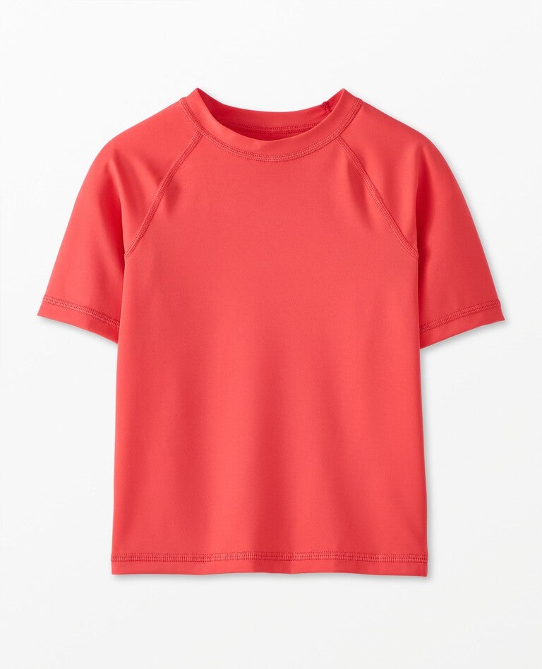 Short Sleeve Rashguard Top in Luminous Coral - main