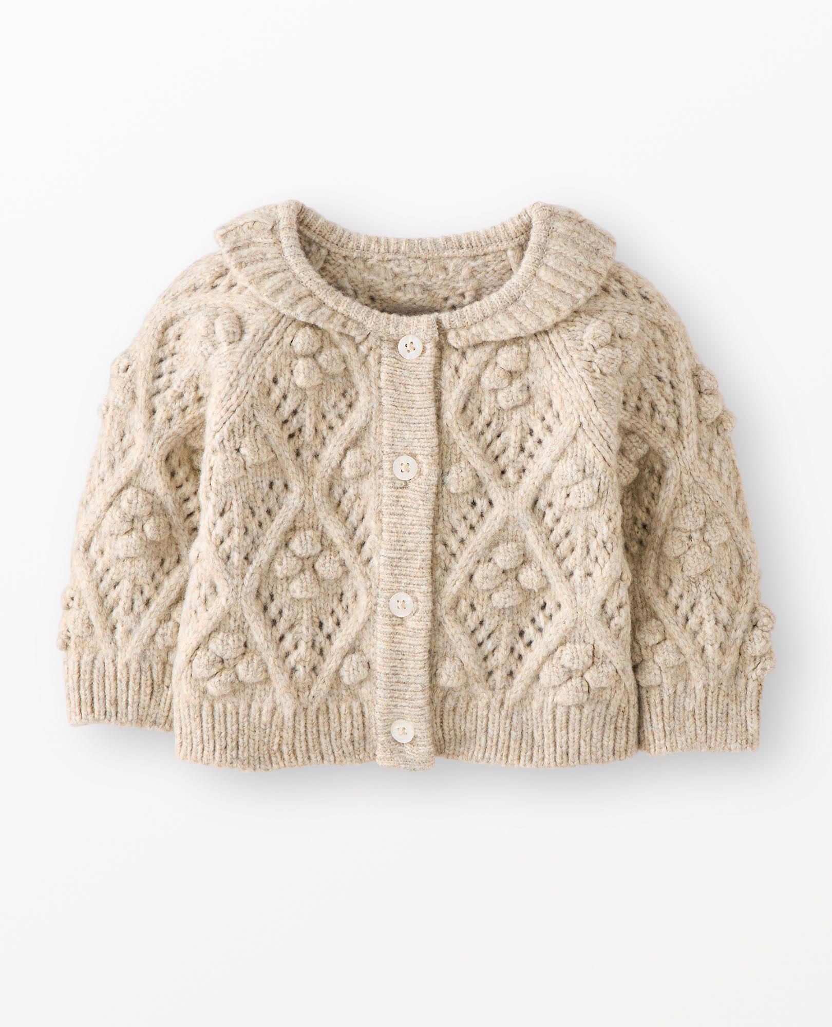 Baby Mini Collar Cardigan in Oat Heather - main