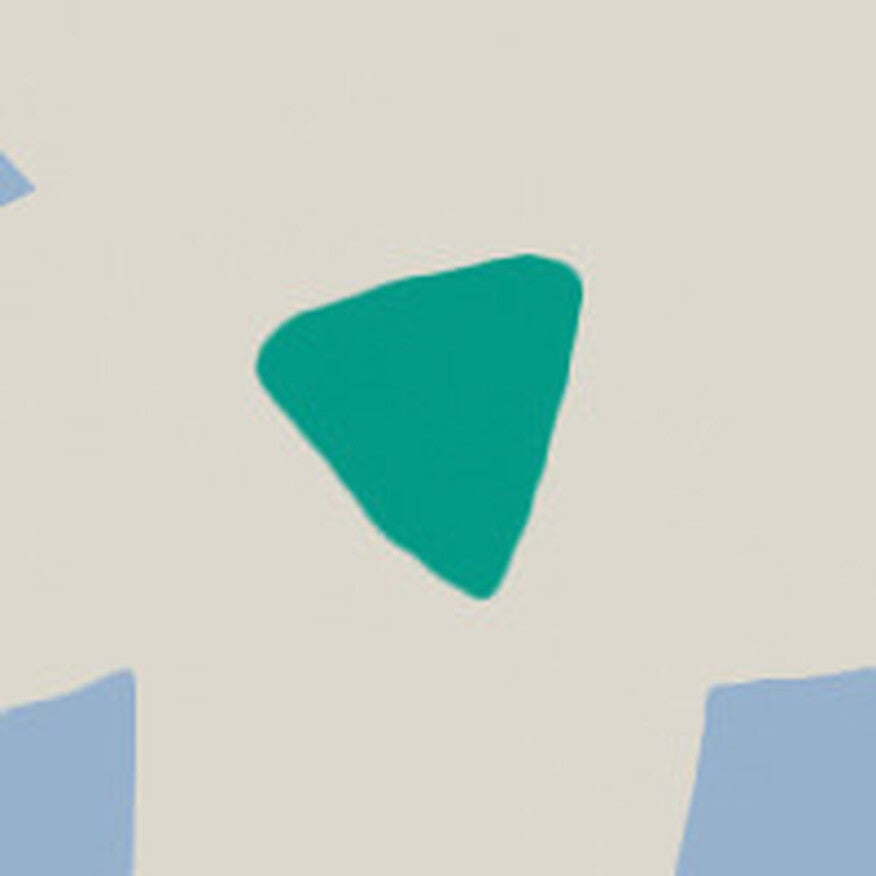 Ecru Flowers on Blue