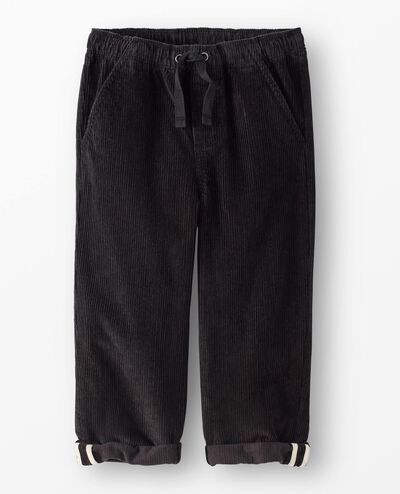 Corduroy Pull-On Pants in Black - main