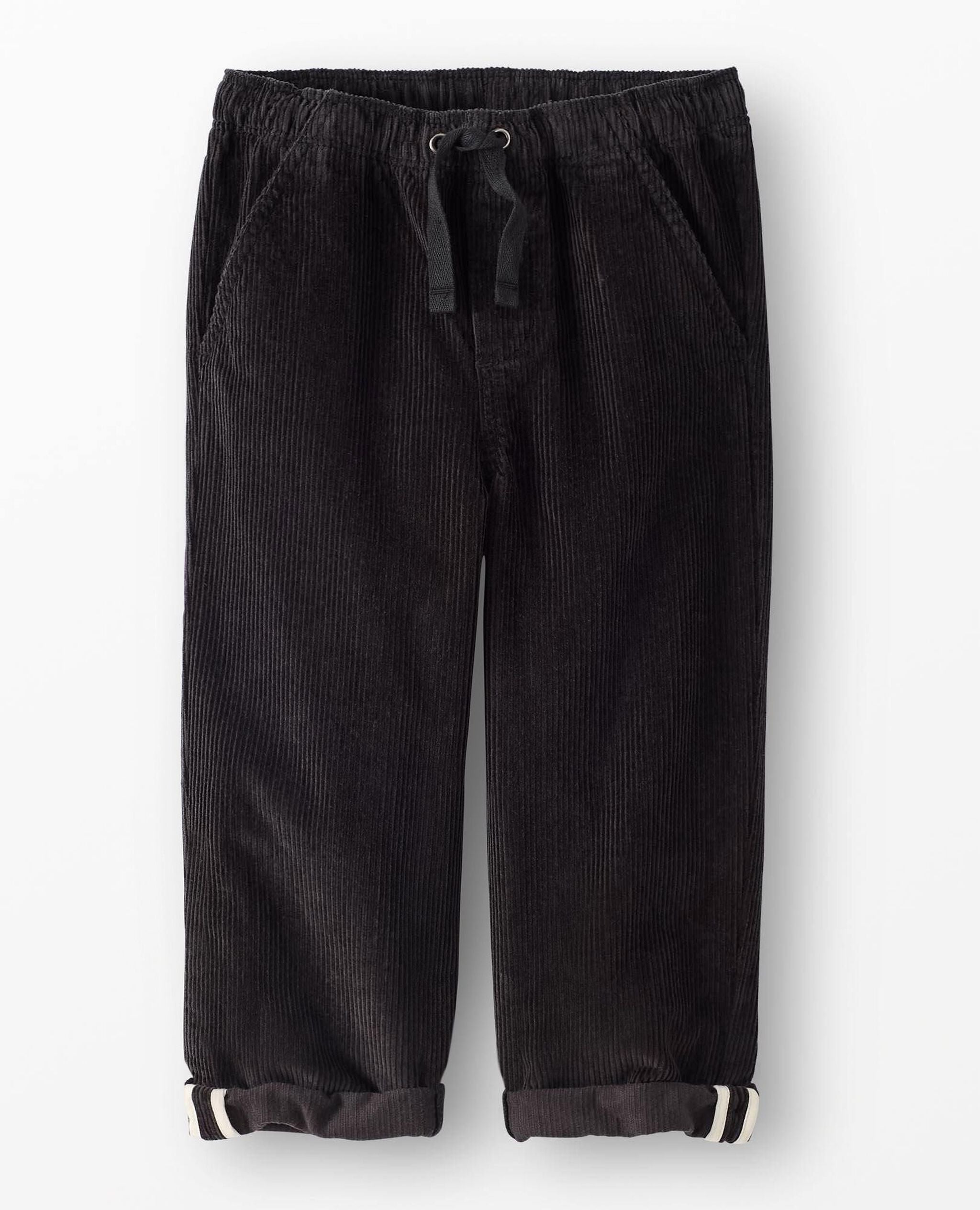 Corduroy Pull-On Pants in Black - main