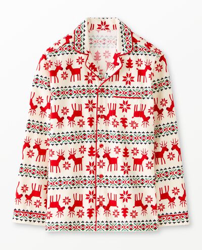 Adult Holiday Flannel Pajama Top in Dear Deer - main