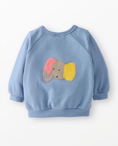 Baby Oversized French Terry Snap Jacket in Forever Blue - main