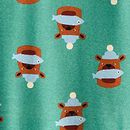 Adult Holiday Long John Pajama Set in Fresh Catch on Bottle Green - swatch