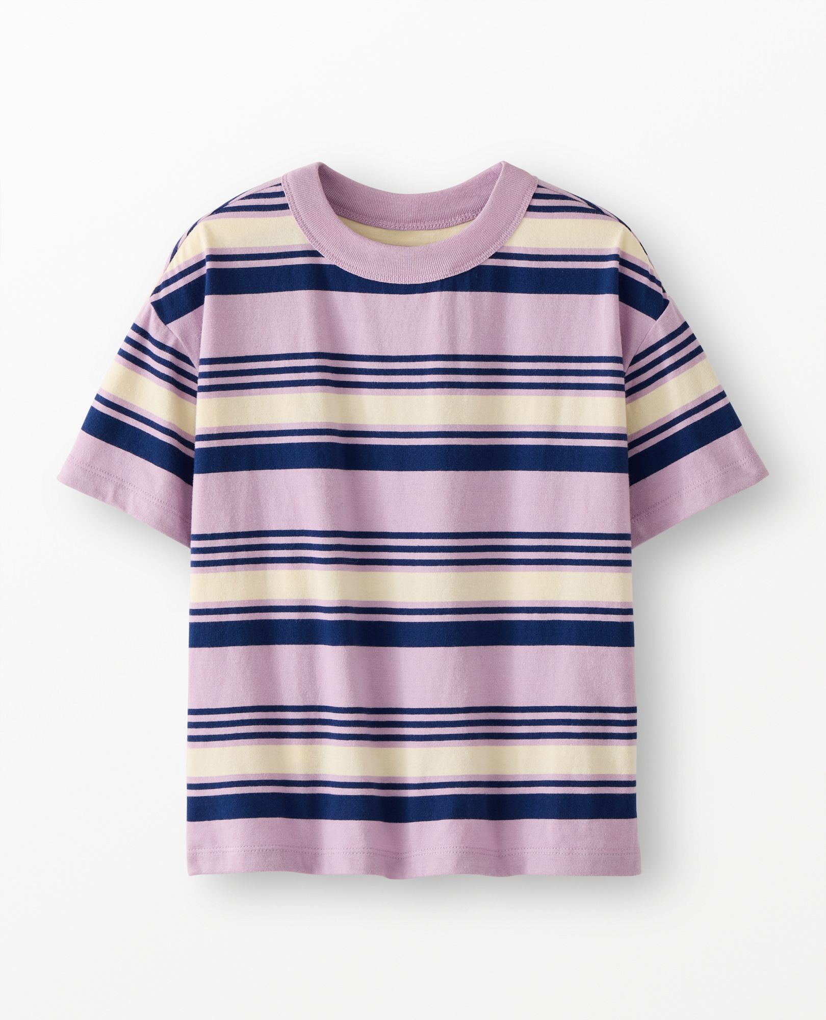 Oversized T-Shirt in Lavender Mist/Navy Blue/ Almond Oil - main