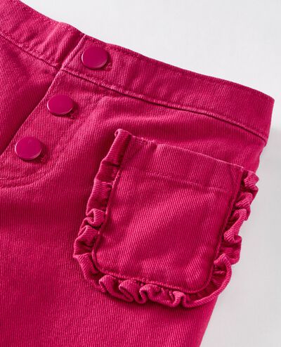 Wide Leg Twill Pants in Raspberry - main