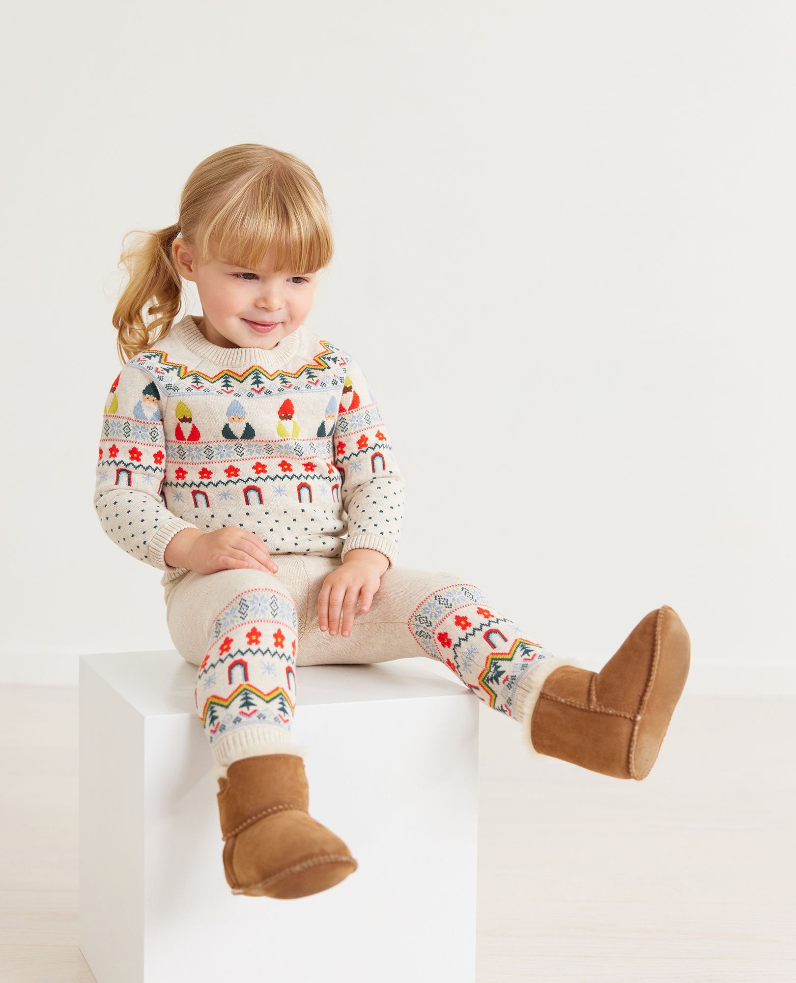 Baby Holiday Sweater Knit Top Leggings Set