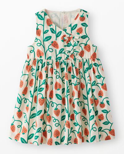 Sleeveless Strawberry Wrap Dress with Pockets in Strawberry Season - main