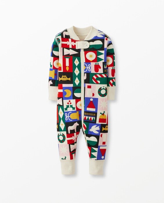 Baby Holiday Zip Sleeper Pajamas in Modern Merry - Size 3-6 mos by Hanna Andersson