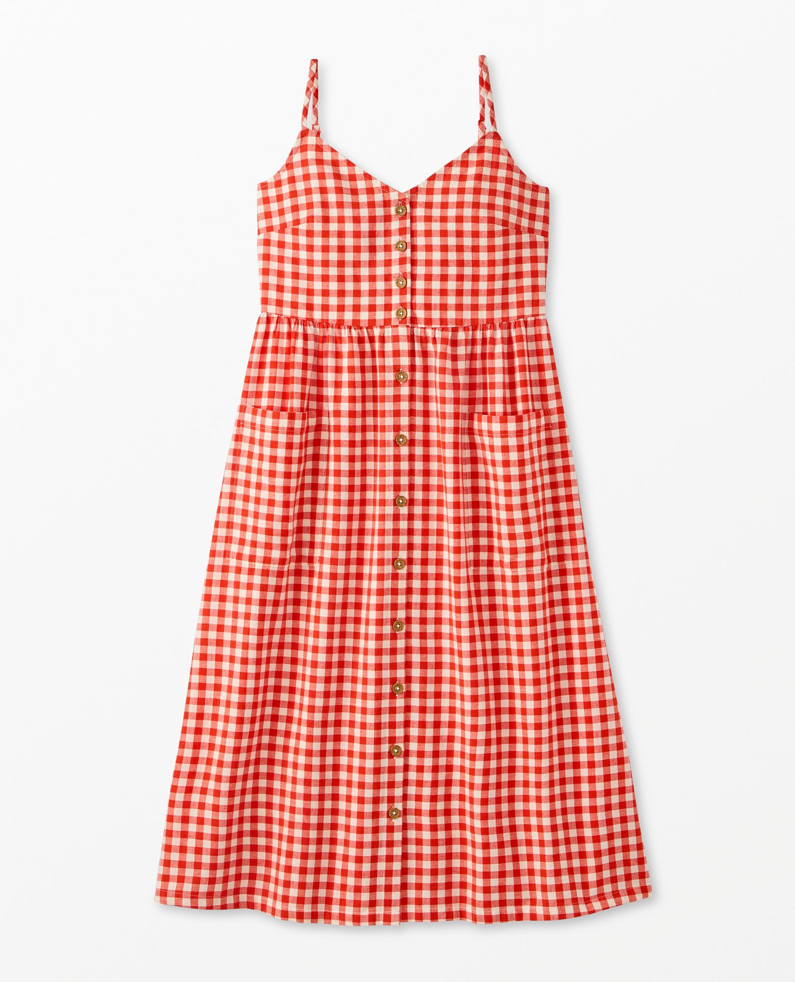 Women's Sleeveless Linen Button Front Dress with Pockets