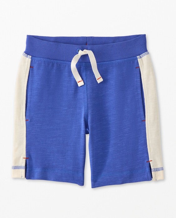 Boys' French Blue Colorblock Slub Knit Shorts - Size Big Kids 10 by Hanna Andersson