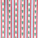 Adult Holiday Long John Pajama Set in Tree Ribbons on Blue - swatch