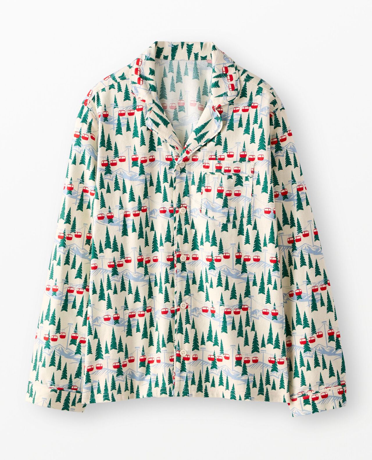 Adult Holiday Flannel Pajama Top in Ski Ya Later - main