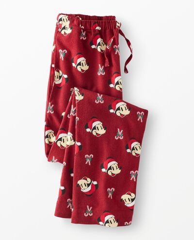 Adult Disney Mickey Mouse Holiday Flannel Pajama Pants in Mickey Candy Cane - main