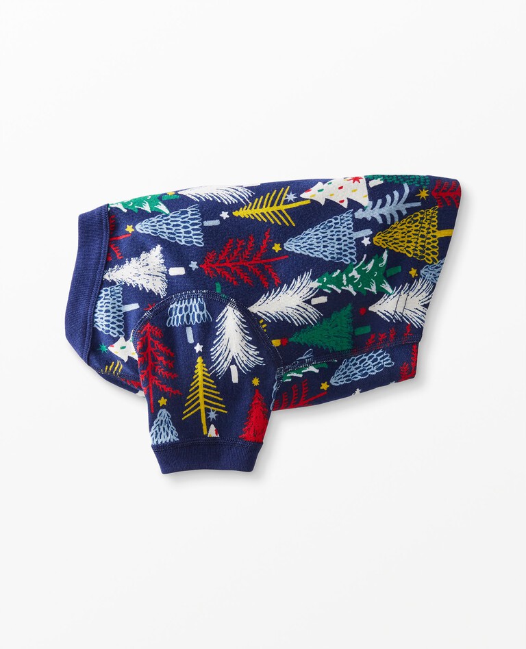 Dog Pajamas in Twinkly Trees on Navy - main