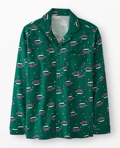 Adult Warner Bros™ Discovery Polar Express Flannel Pajama Top in Polar Express Train - main