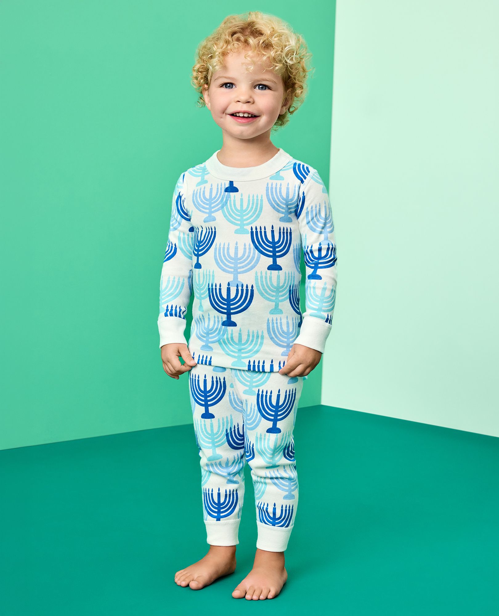 Holiday HannaJams™ Pajama Set in Menorahs - main