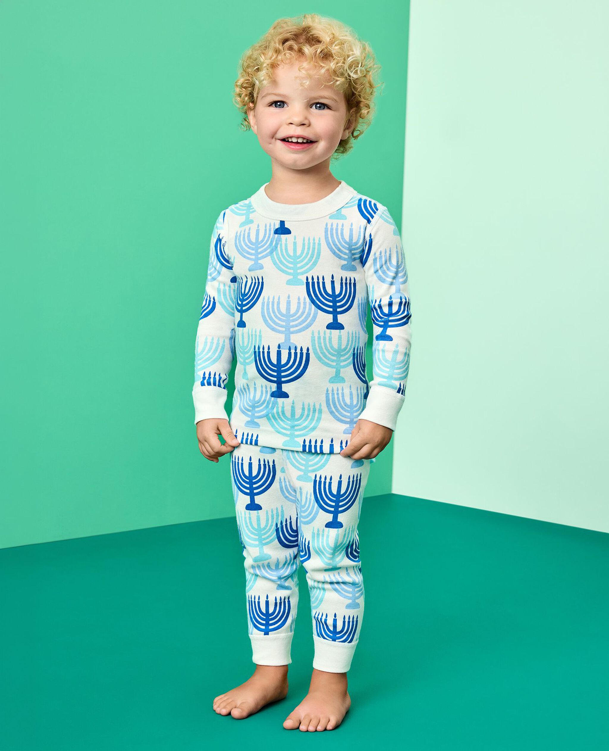 Holiday HannaJams™ Pajama Set in Menorahs - main