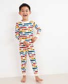 Long John Pajamas In Organic Cotton in Crayons - main