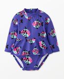 Baby One-Piece Skirted Rashguard Swimsuit in Fishy Fun - main