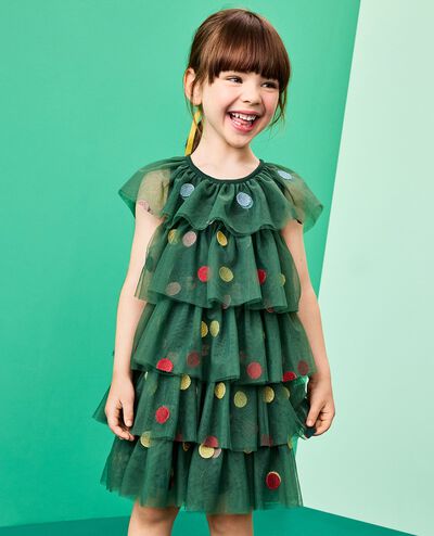 Tulle Christmas Tree Dress in Ornaments Embroidery - main