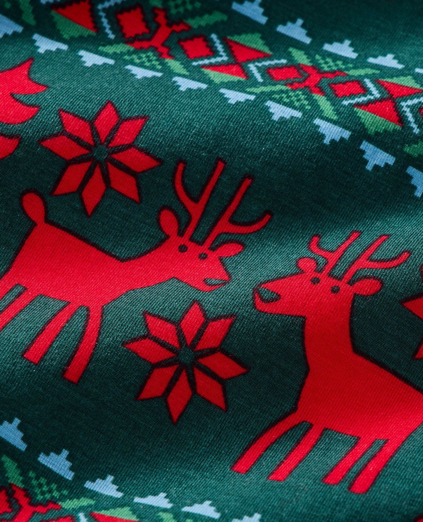 Holiday HannaSoft™ Stretch Sleeper in Dear Deer on Green - main